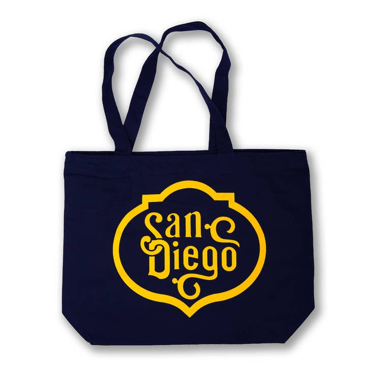 Cali San Diego Gas Lamp Zipper Tote Bag for wholesale by Transit Tees