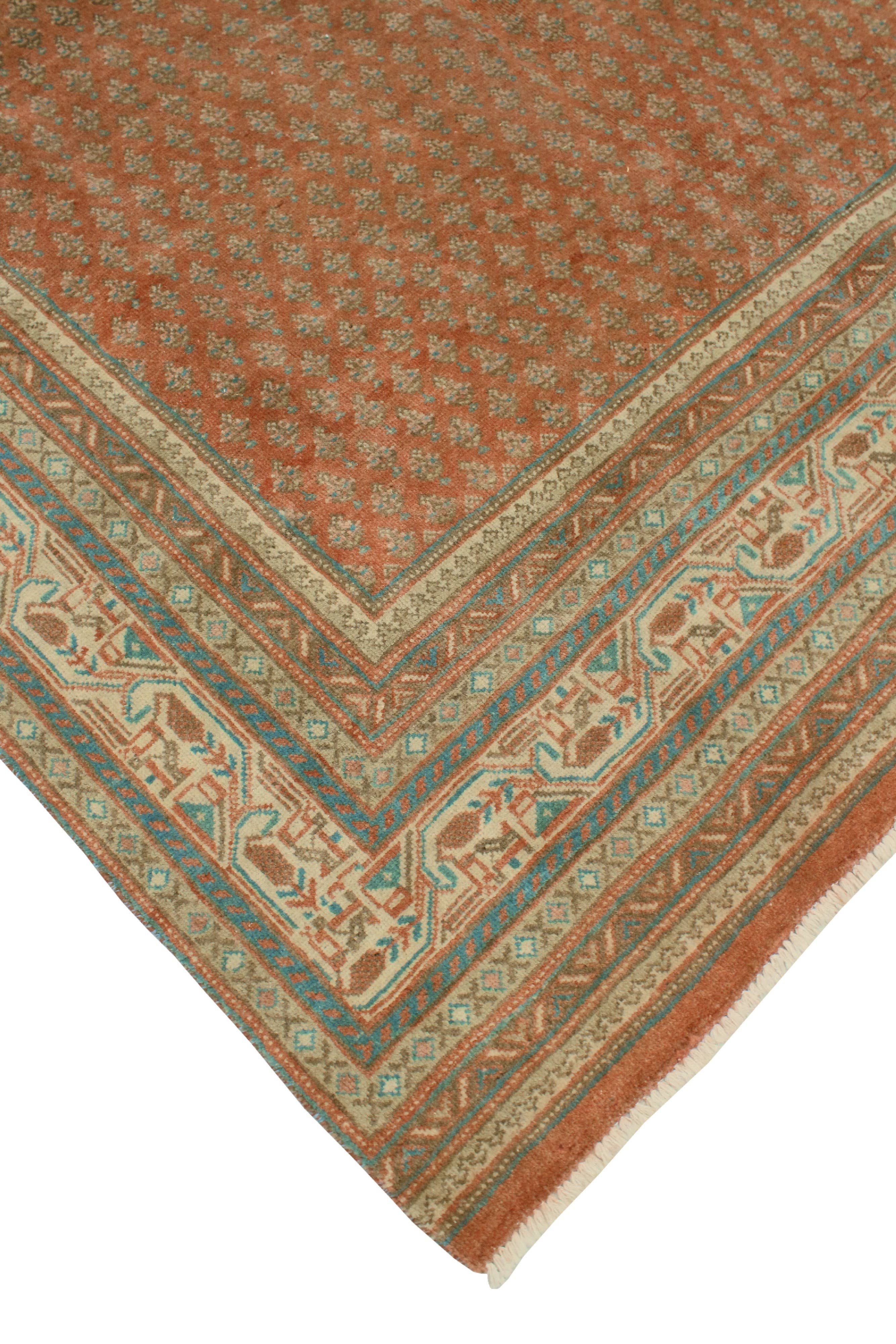 Noori Rug - Wholesale Area Rug - Fine VTG Cartere Rust/Beige Rug, 6'0" x 8'6"2