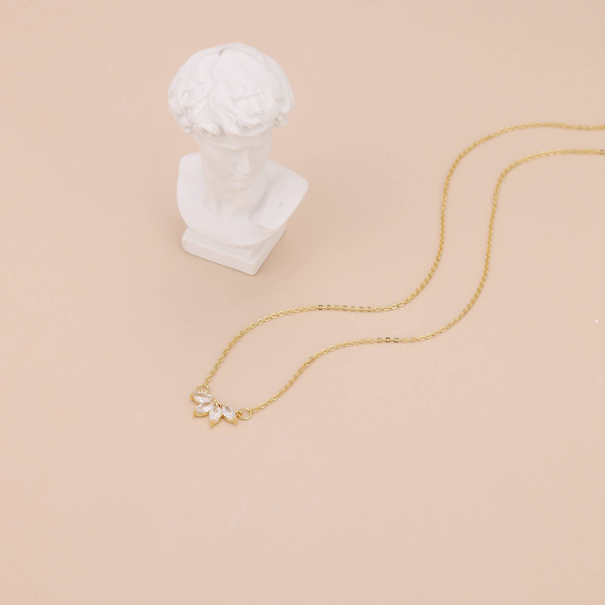 Melange Blanc - Wholesale Pendant/Charm Necklace - N024 marquise necklace, flower necklace, pendant necklace6