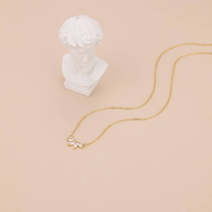 Melange Blanc - Wholesale Pendant/Charm Necklace - N024 marquise necklace, flower necklace, pendant necklace6