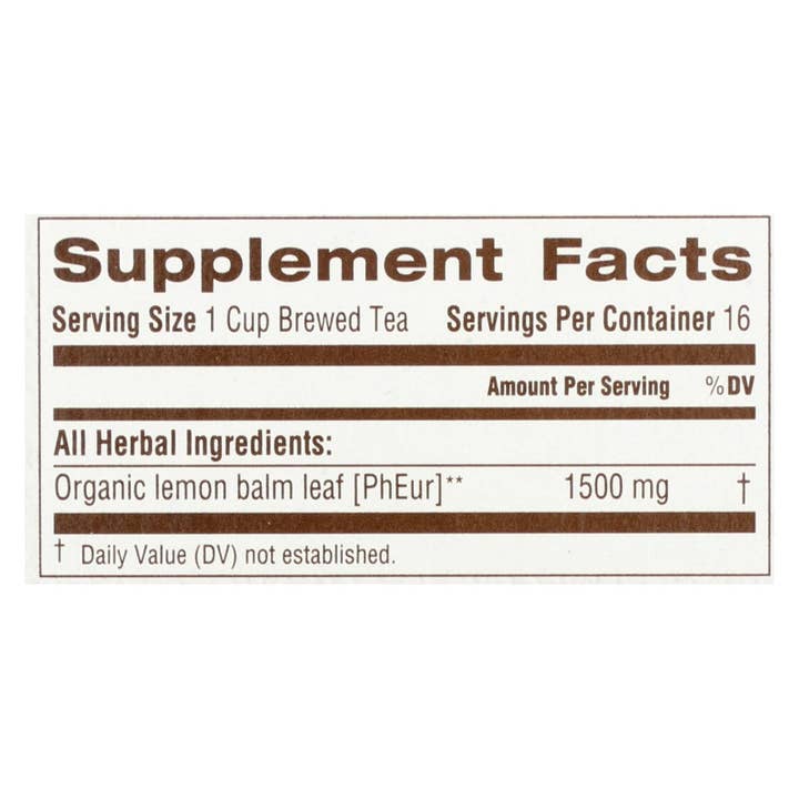 Everyday Supply Co - Wholesale Health/Detox Tea - Organic Lemon Balm Herbal Tea - 6 Pack of 16 Bags1