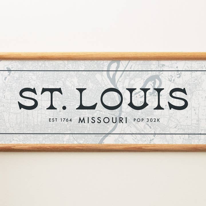 Mappa su Tela di St. Louis Missouri per la vendita all'ingrosso da parte di 50 States of Beauty