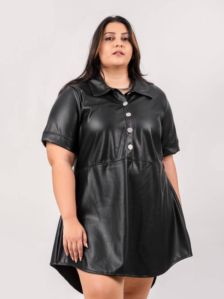Ladies Party wear Dress - Leather Material for wholesale by Double XL