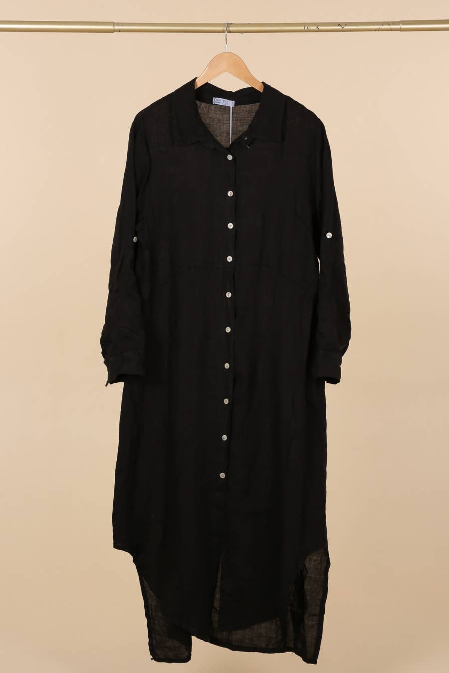 la maison des fibres naturelles - Wholesale Button Down Shirt - Women's - Long shirt dress 68036 100% LINEN23