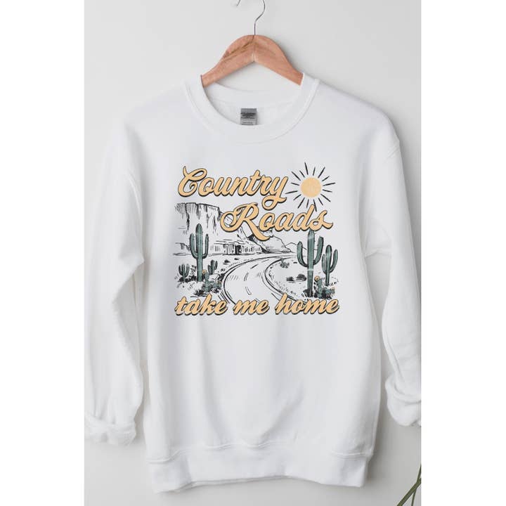 Country Roads Take Me Home Country Western Music Sweatshirt for wholesale by Select Apparel