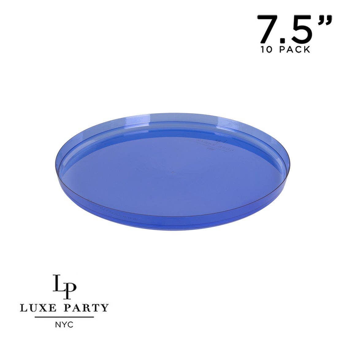 Round Transparent Bartenura Blue Walled Plastic Plates | 10 Pack for wholesale on Faire0