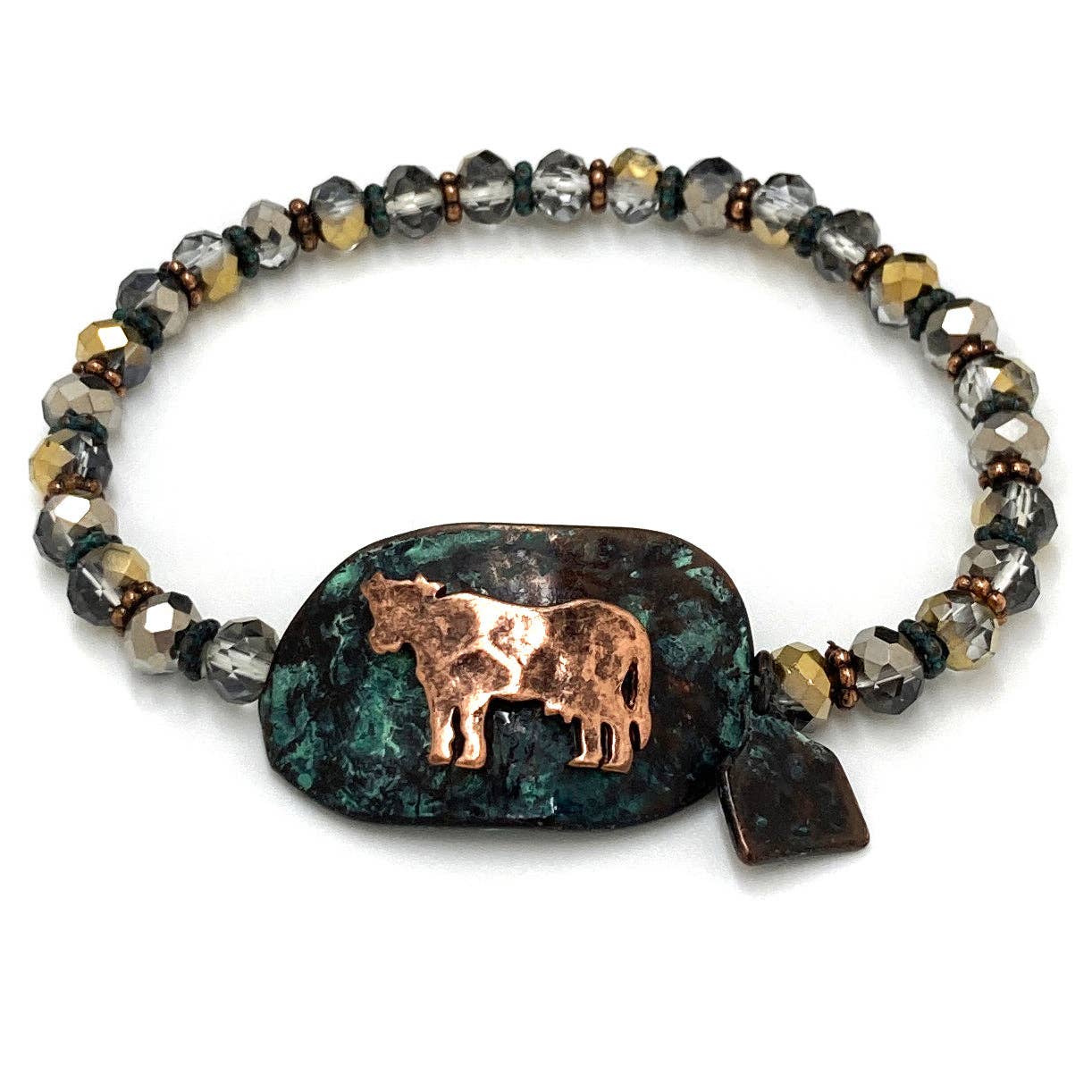 Lunar Deer – wholesale Beaded bracelet – Farm Animal Cow Crystal Beaded Stretch Bracelet0