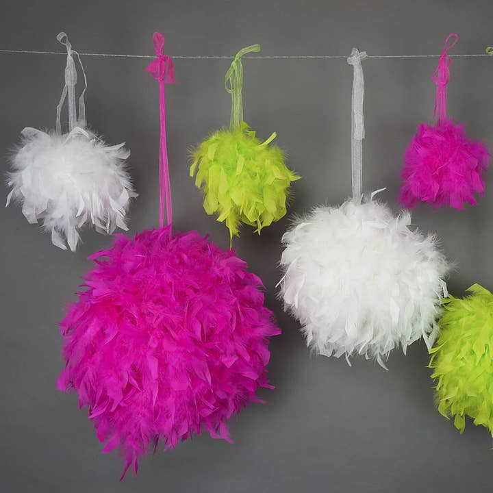 Zucker Feather Products - Wholesale Ornament - Chandelle Feather Pom Poms - White - 6"
