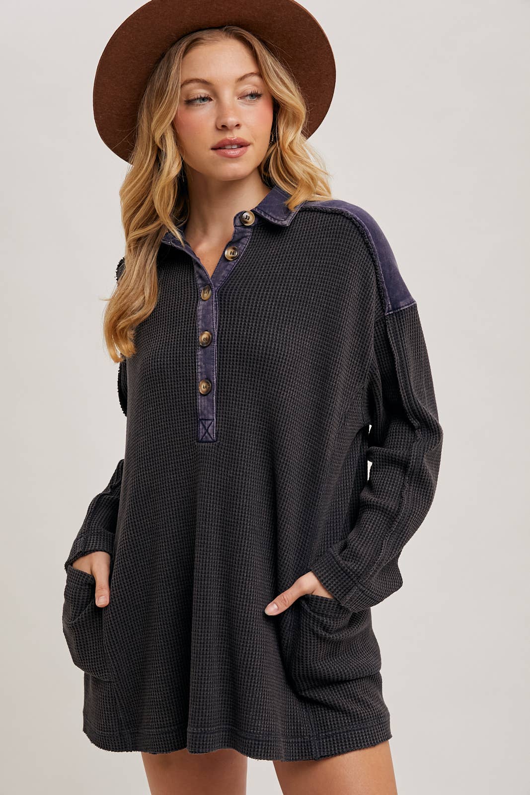 Bluivy - Wholesale Tunic - Women's - THERMAL HENLEY TUNIC SHIRT7