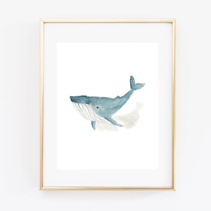 whale art print for wholesale by emily lex studio