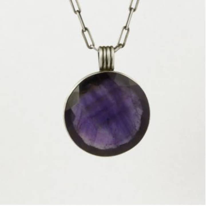 Jane Diaz NY - Wholesale Pendant/Charm Necklace - Round Faceted Pendant Necklace