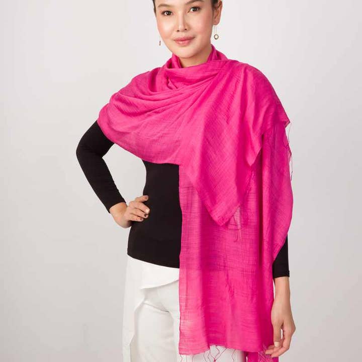 Marquet - Wholesale Scarf - Women's - Silk and Linen Fair Trade Shawl - Lightweight for Summer