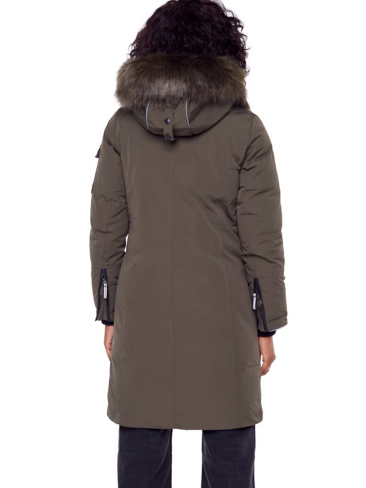 LAURENTIAN | WOMEN'S VEGAN DOWN (RECYCLED) LONG PARKA, OLIVE for wholesale on Faire3
