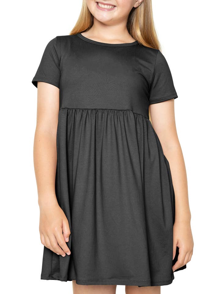 Stretch Is Comfort - Wholesale Dress - Kids - Youth Girl’s Oh So Soft Playtime T Shirt Dress Short Sleeve Casual Stretch Play Dresses|Little to Big Kids