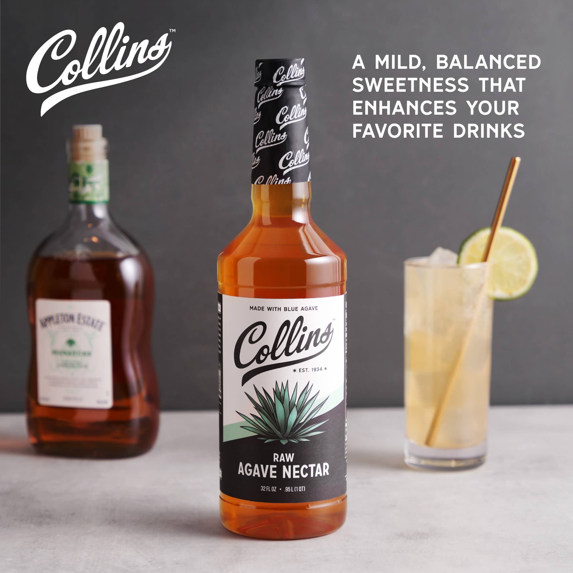Collins - Wholesale Cocktail Mix/Syrup - Raw Agave Nectar 32 oz1