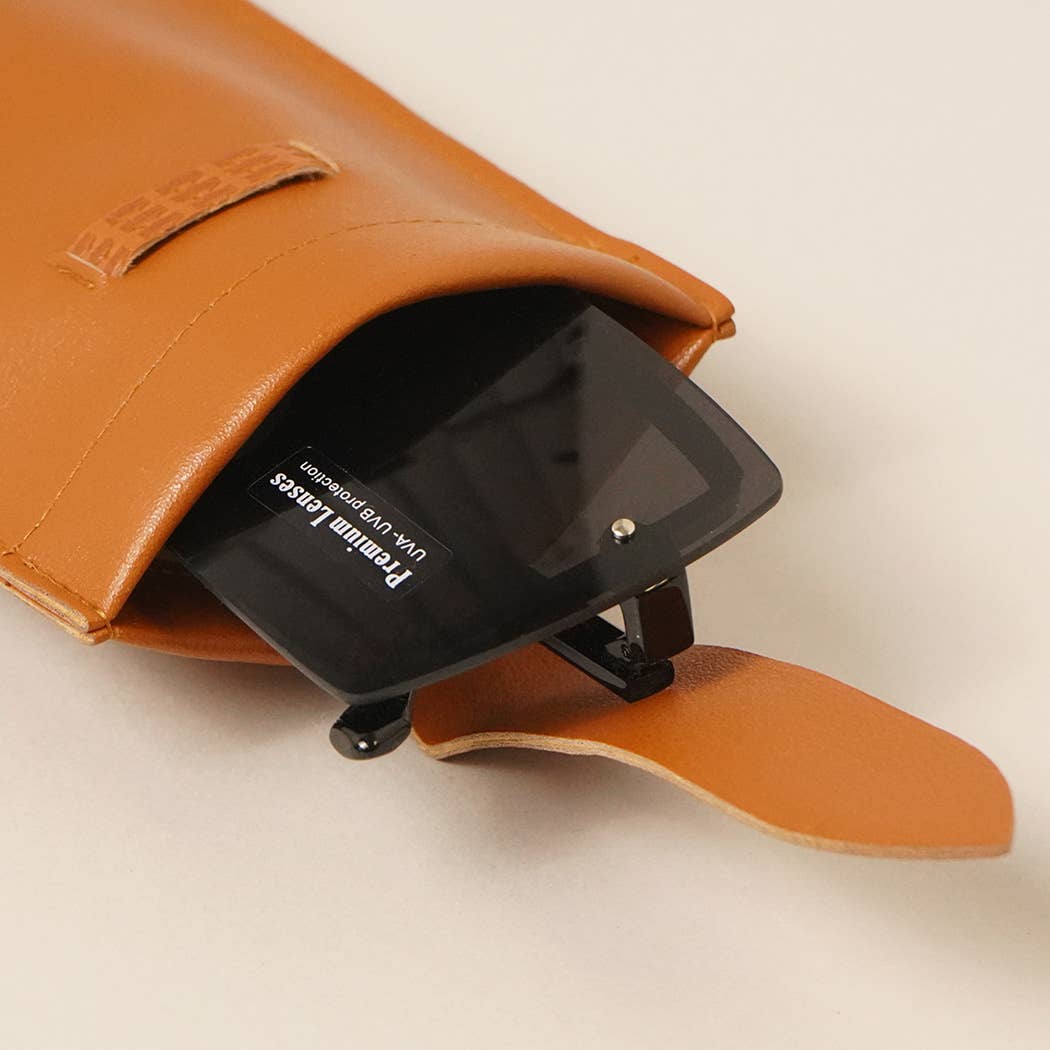  ASSORTED COLOR Fashion Faux Leather Sunglasses Pouch for wholesale on Faire7