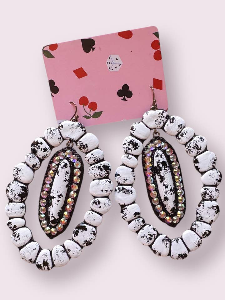 Western Cluster Earrings - White Buffalo for wholesale by Nomadic Brunette