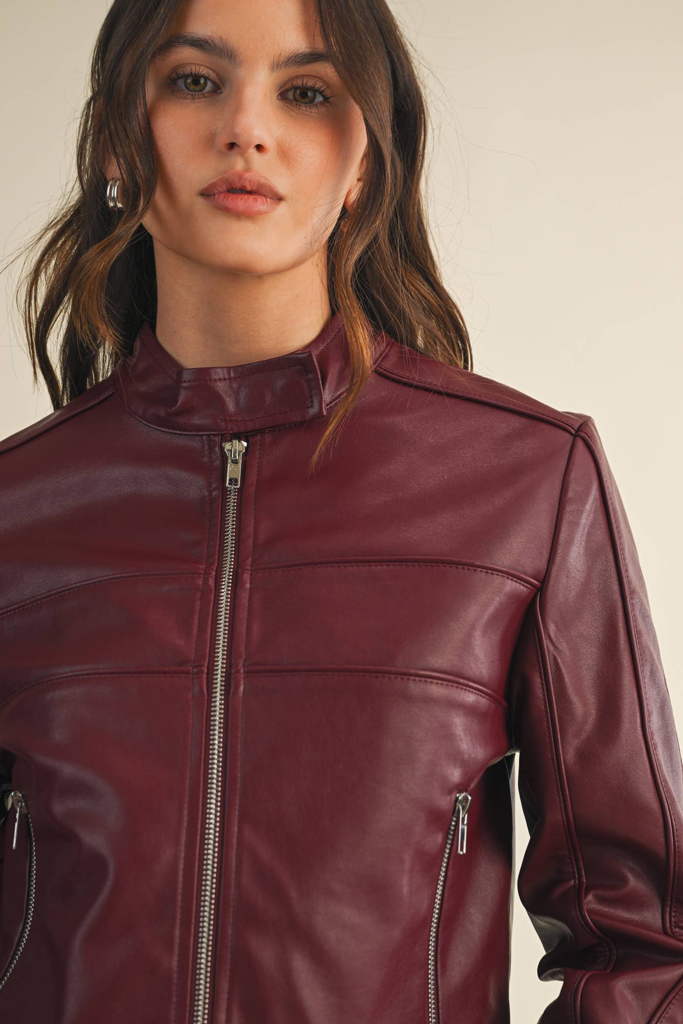 Mustard Seed - Vente Veste en cuir – femme - VESTE EN CUIR À FERMETURE ÉCLAIR10