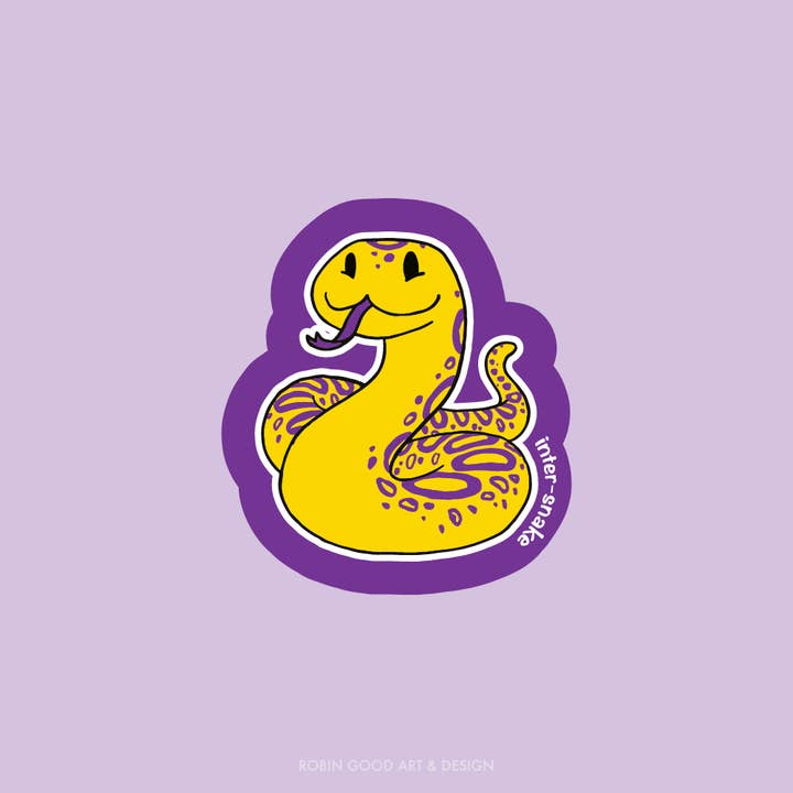 Inter-snake Sticker for wholesale by Robin Good Art & Design