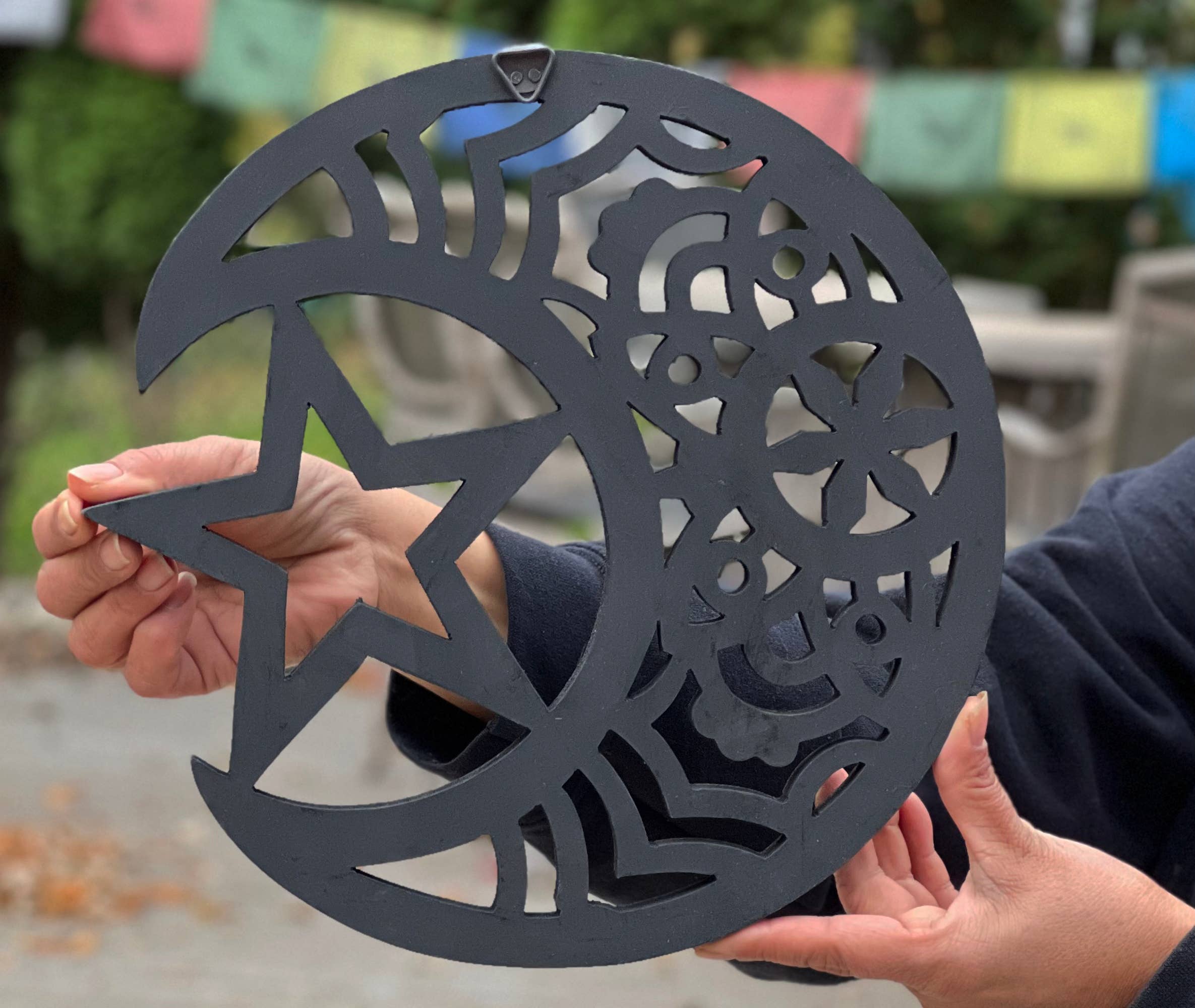 Lungta Imports - Wholesale Wall Accent - Handcrafted Wooden Celestial Star Moon Wall Décor Hanging5