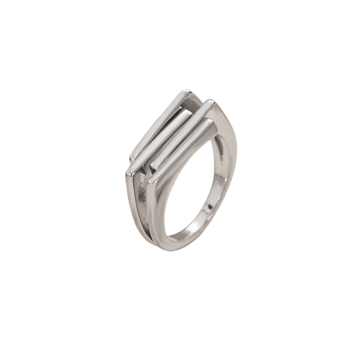 Lily Clothing - Wholesale Band/Stacked Ring - TEMPERAMENT SMOOTH GEOMETRIC THREE-LAYER RING6