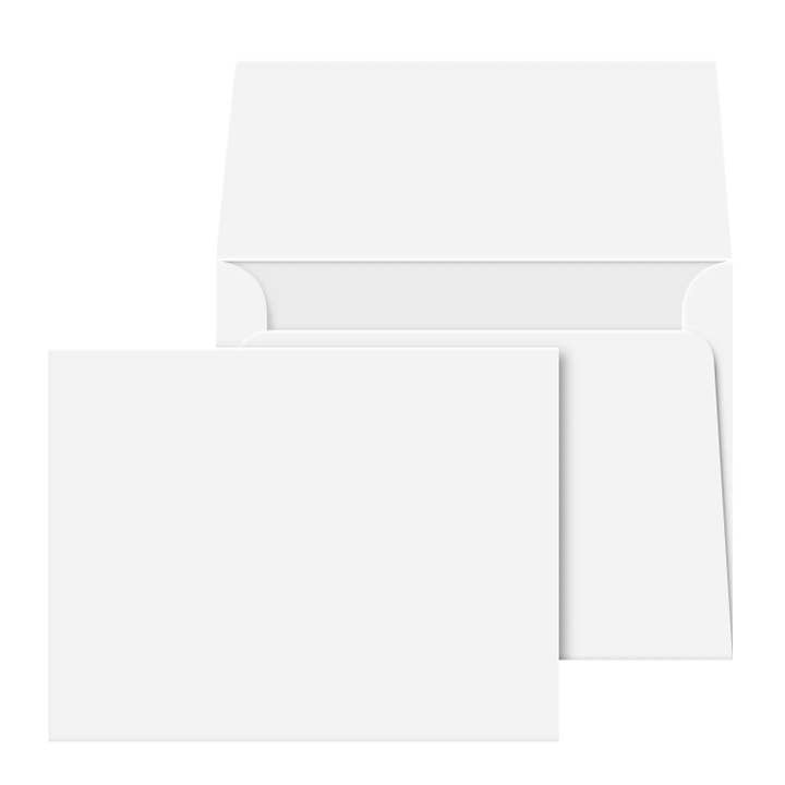 Fine Cardstock - Wholesale Stationery/Notecard Set - White 100lb Cover Blank Note Cards & Envelopes | 4 1/4" x 5 1/2" (A2 Size) | 50 Per Pack | This Is NOT A Fold Over Card
