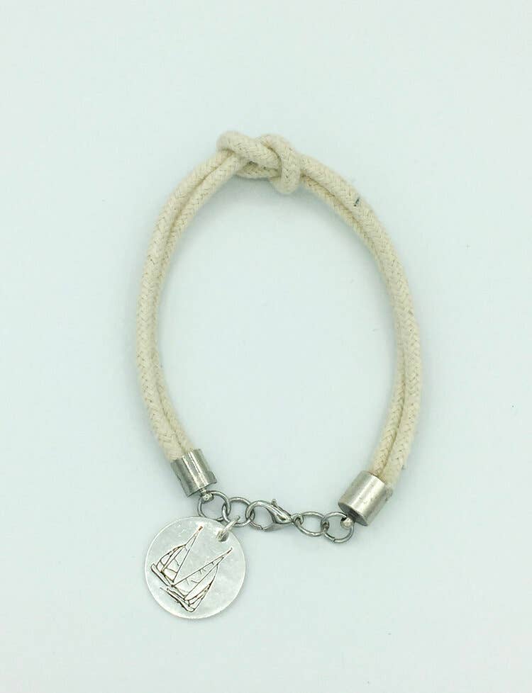 Vanessa Piche - Wholesale Beaded Bracelet - Silver Sailboat Rope Bracelet0