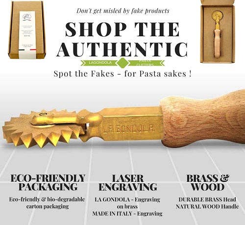 LA GONDOLA - Vendita all'ingrosso Utensile/attrezzo da cucina - Tagliapasta Professionale, Rotella Zigrinata in Ottone6