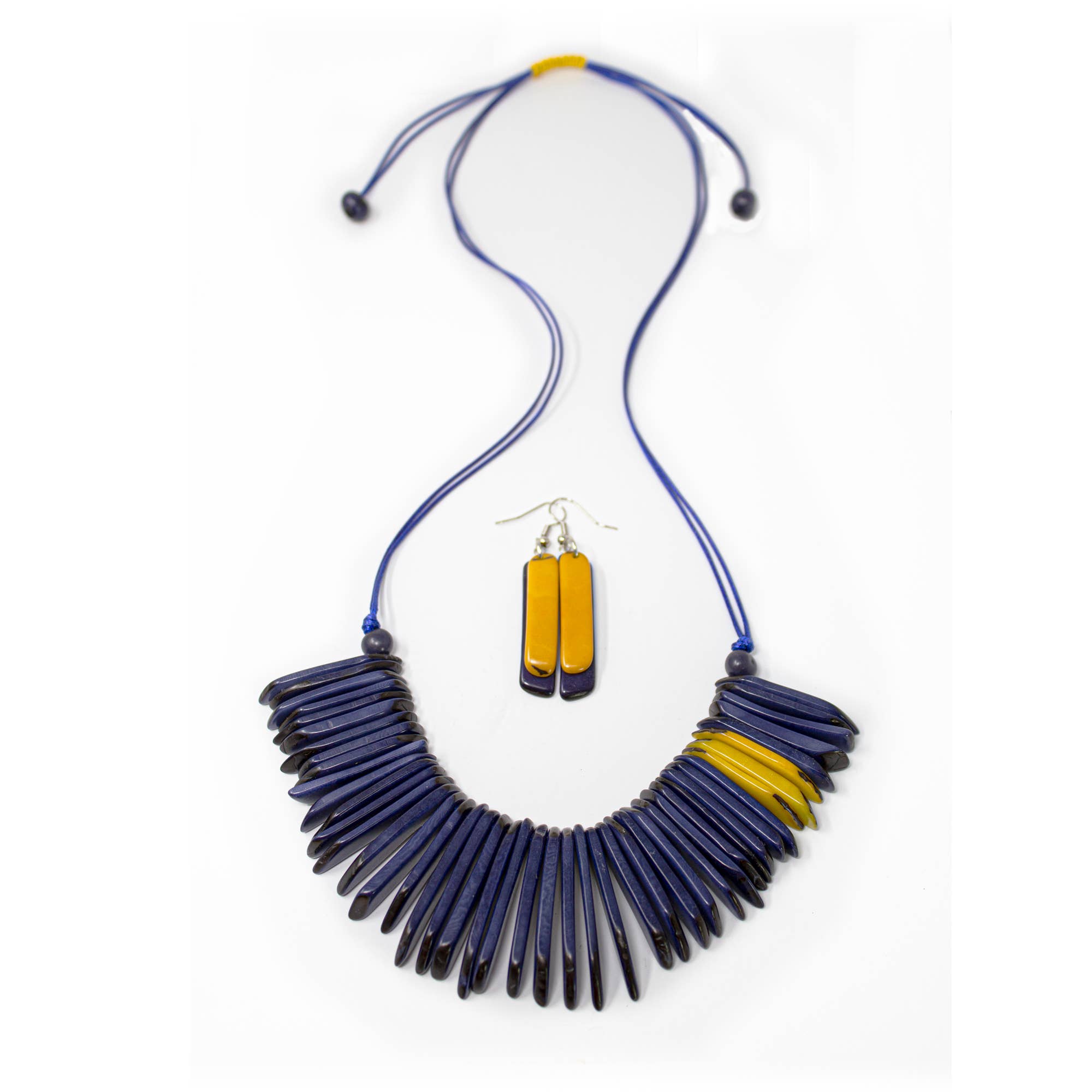 Muichic Natural Jewelry - Wholesale Jewelry Set - Tagua Jewelry Set, Fringe Tagua Necklace and Earrings 1