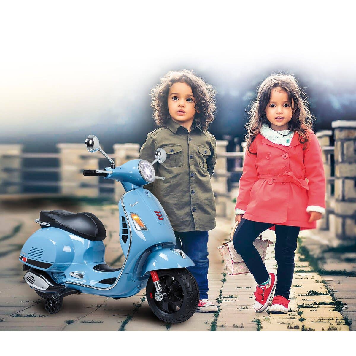 mhw24 - Wholesale Bike/Scooter - Kids - Ride-on Vespa GTS 125 blue 12V6