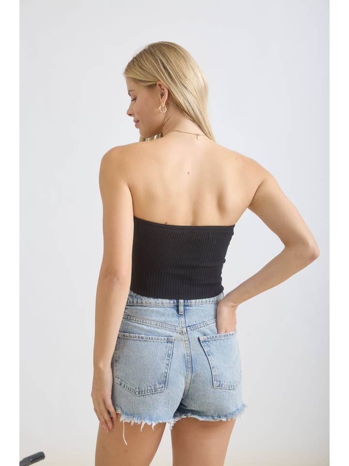 The Workshop Studio - Wholesale Knit Top - Women's - STRAPLESS TWIST FRONT KNIT CROP TOP (PRE-ORDER)12