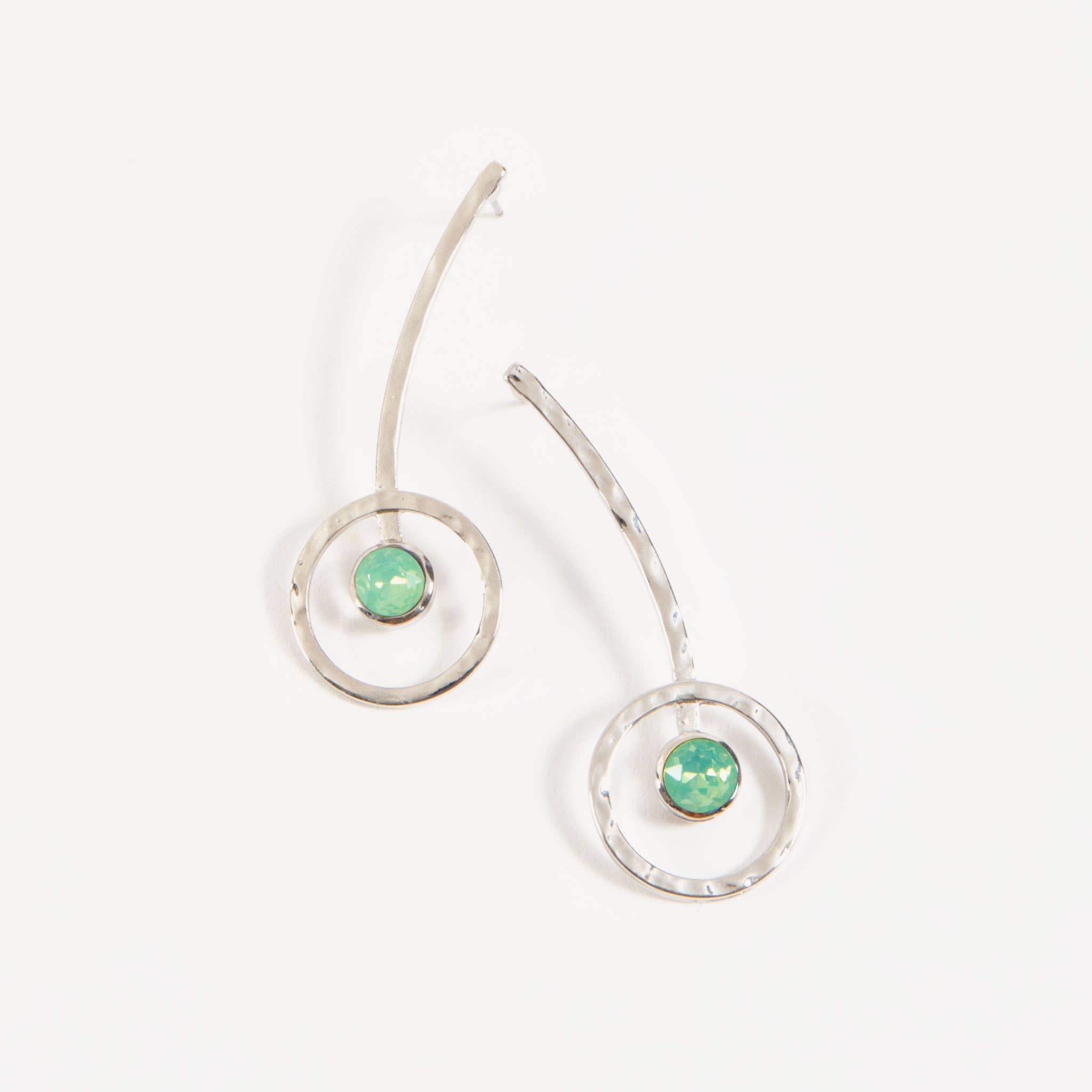 Elsie & Zoey - Wholesale Dangle Earrings - Sale - Natasha Mint Green Crystal Hoop Drop Earring1