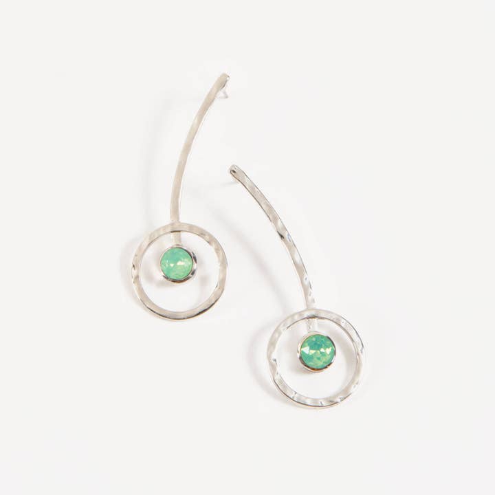 Elsie & Zoey - Wholesale Dangle Earrings - Sale - Natasha Mint Green Crystal Hoop Drop Earring1
