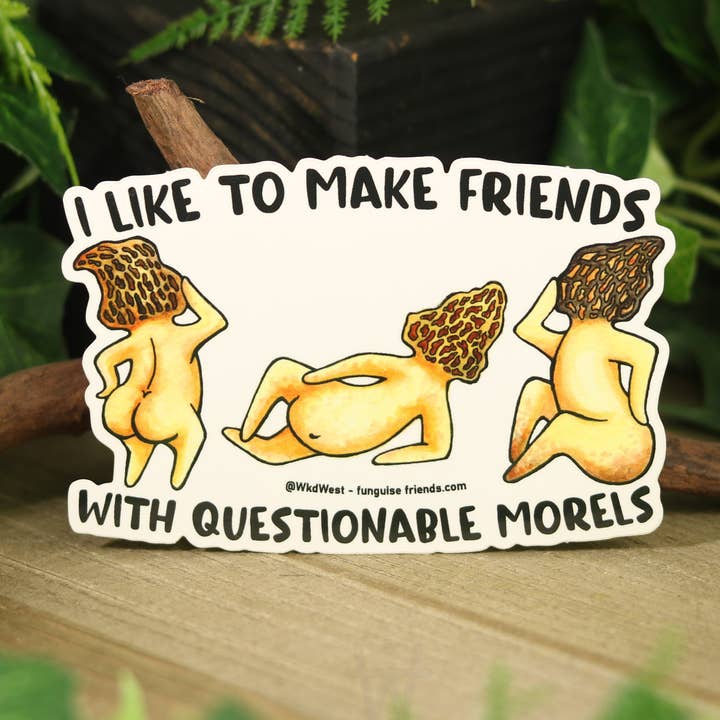 Funguise Friends by WkdWest - Wholesale Sticker - Vinyl Funguise® Bumper Sticker - Questionable Morels0