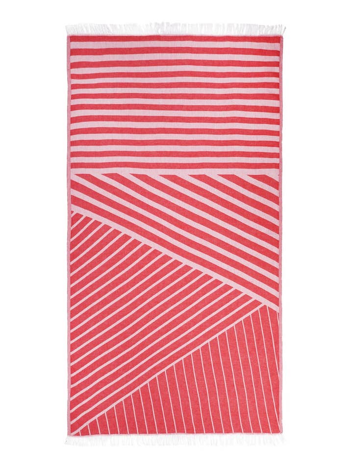 KORS | PREMIUM STRANDHANDDUK | RÖD för wholesale av Yaqamoz