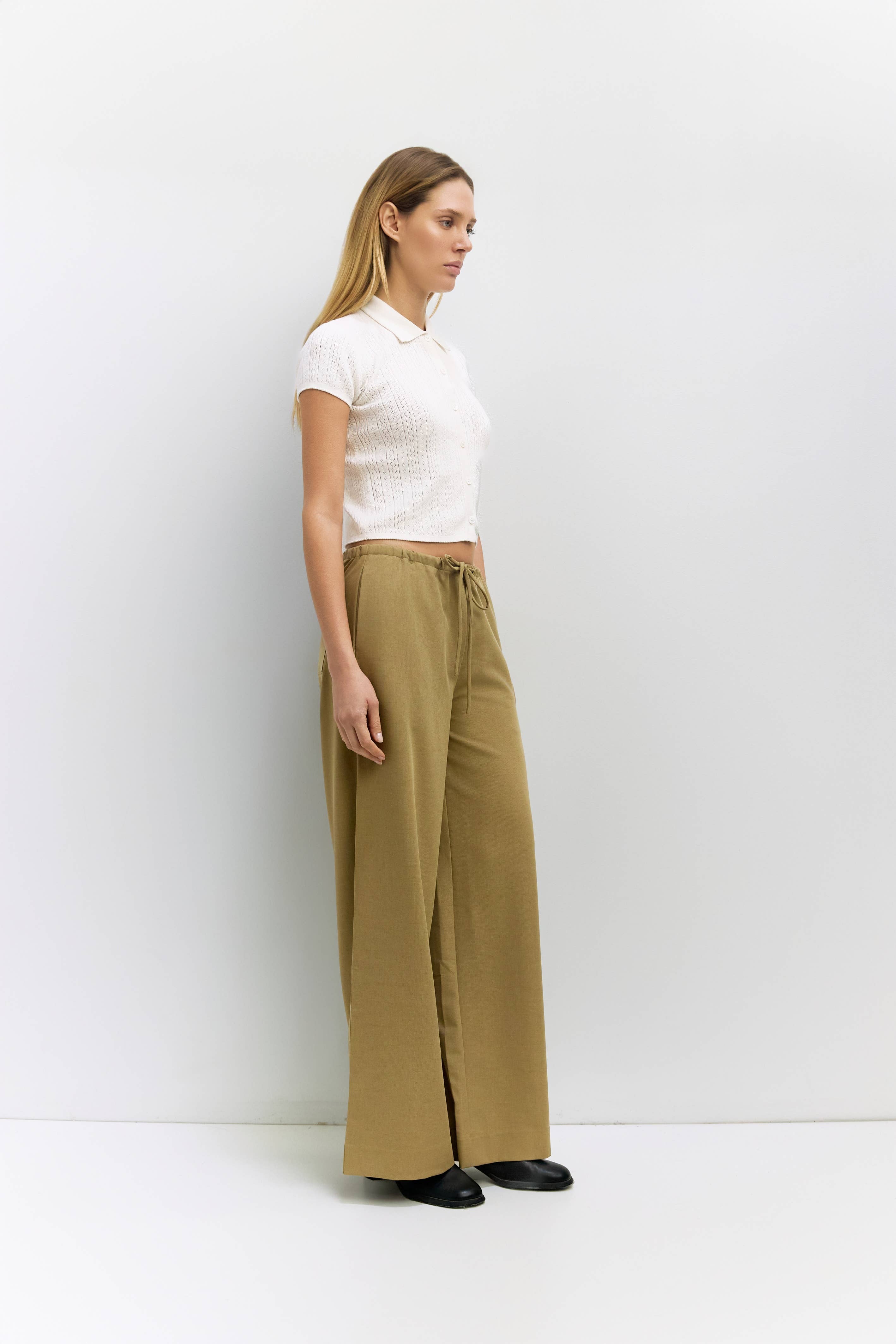 MOD REF - Wholesale Pants - Women's - The Vera Pants | Drawstring Wide Leg Pants3