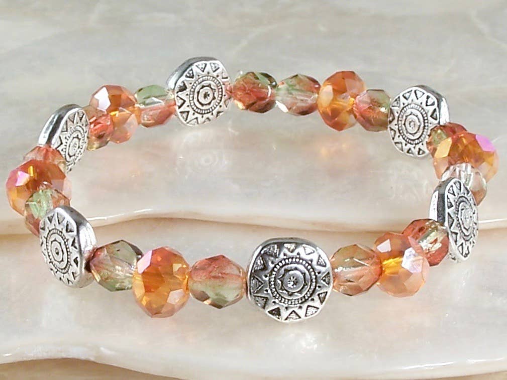 Jo Bird Jewelry – wholesale Beaded bracelet – Elastic Czech Bracelet - Fall Colors6