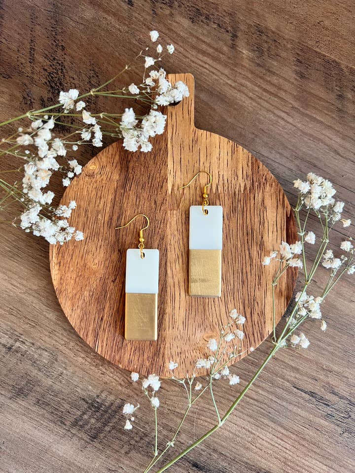 Domino Øreringe, Color Block Øreringe, Guld Øreringe, Sølv for engroshandel hos Elby Designs