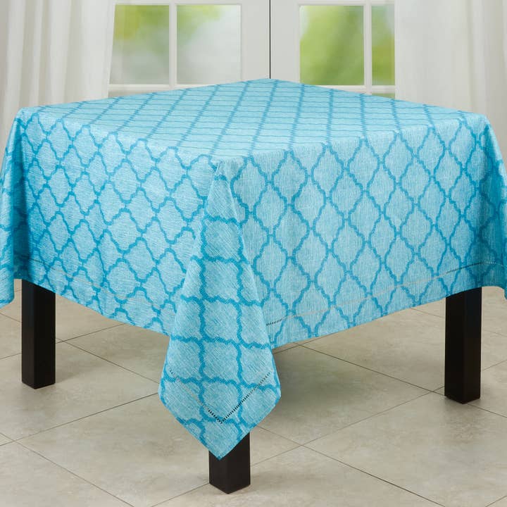 Saro Lifestyle - Wholesale Tablecloth - Moroccan Laser-Cut Hemstitch Tablecloth4