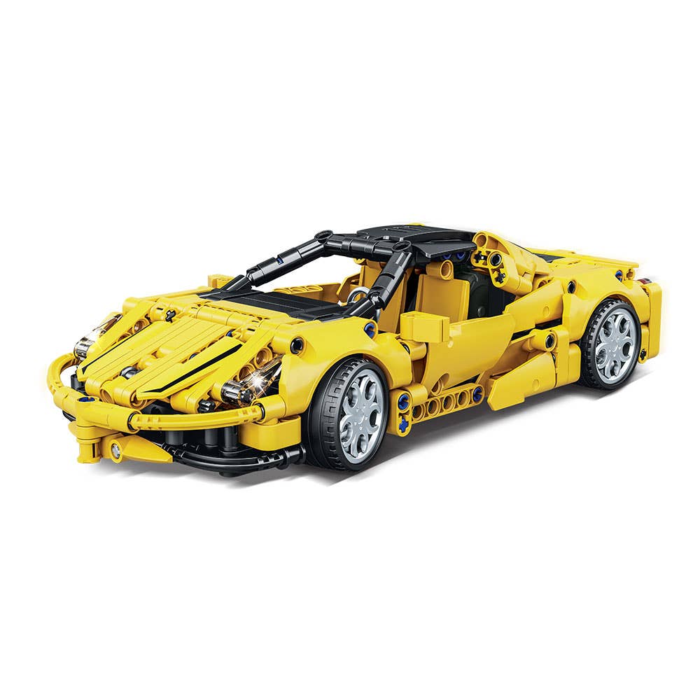 AJ Aguiar - Wholesale Toy Car/Truck - Kids - Technic Racing Car Pullback Yellow 8+ Connections Spins3