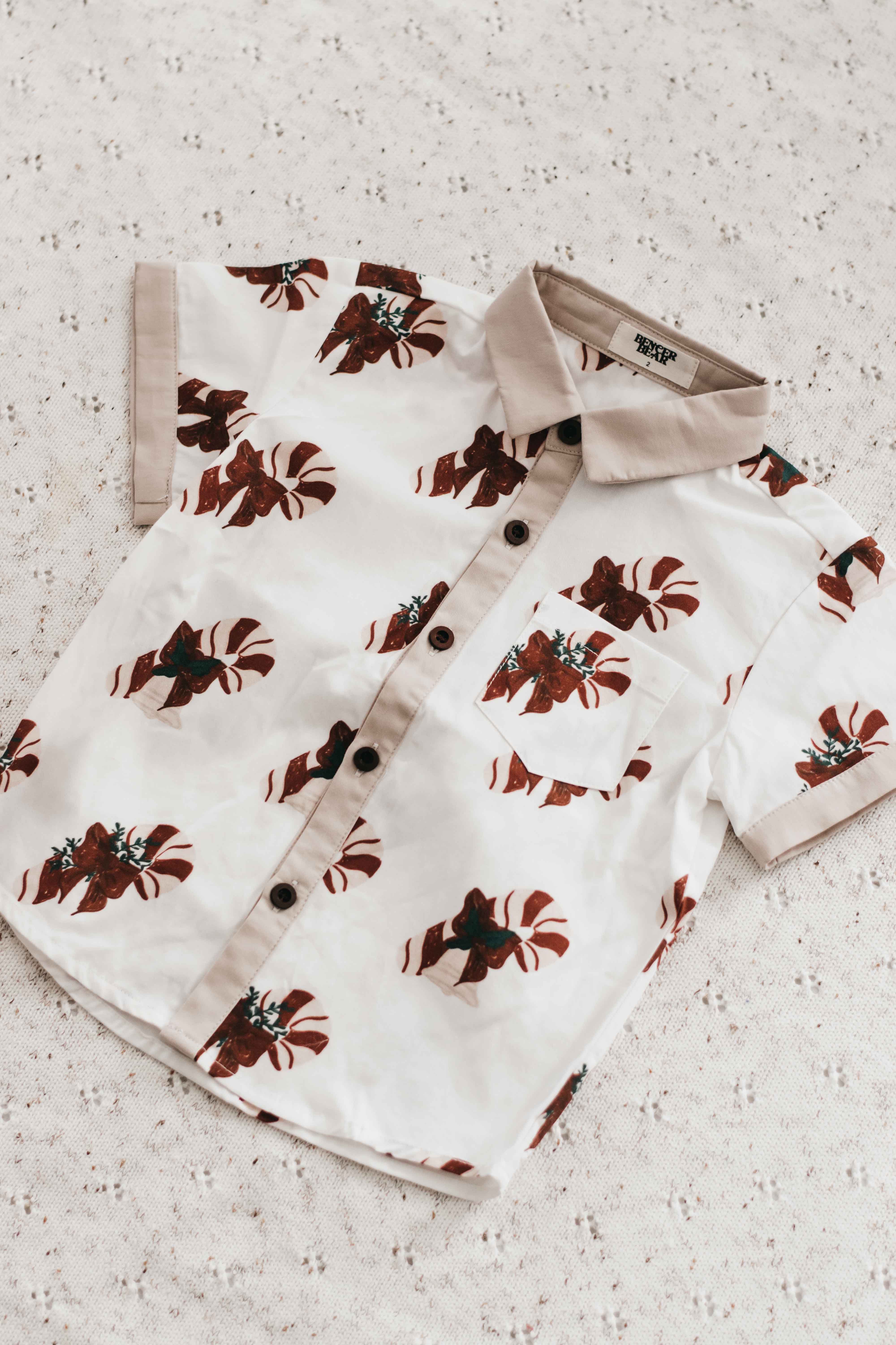 Bencer & Hazelnut - Wholesale Buttoned-down shirt – Kids - Kids Collared Shirt: Candy Cane2