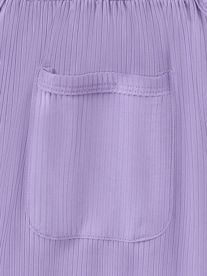 Purple Baby Pretty Candy Color Solid Pocket Decor Strappy Onesie for wholesale on Faire3