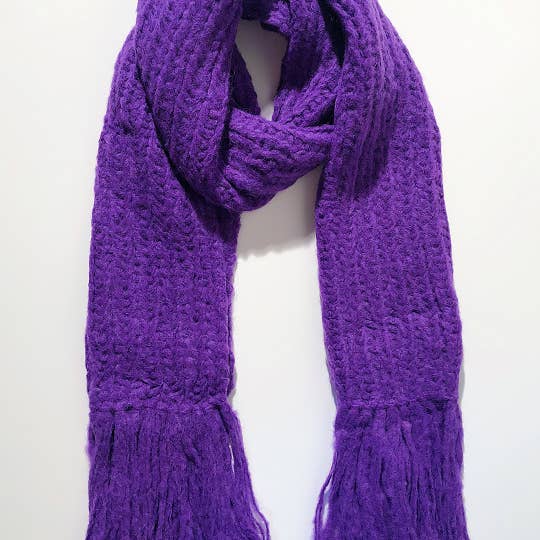 Darling Distraction - Venta al por mayor Bufanda - Mujer - Bufanda negra de alpaca morada