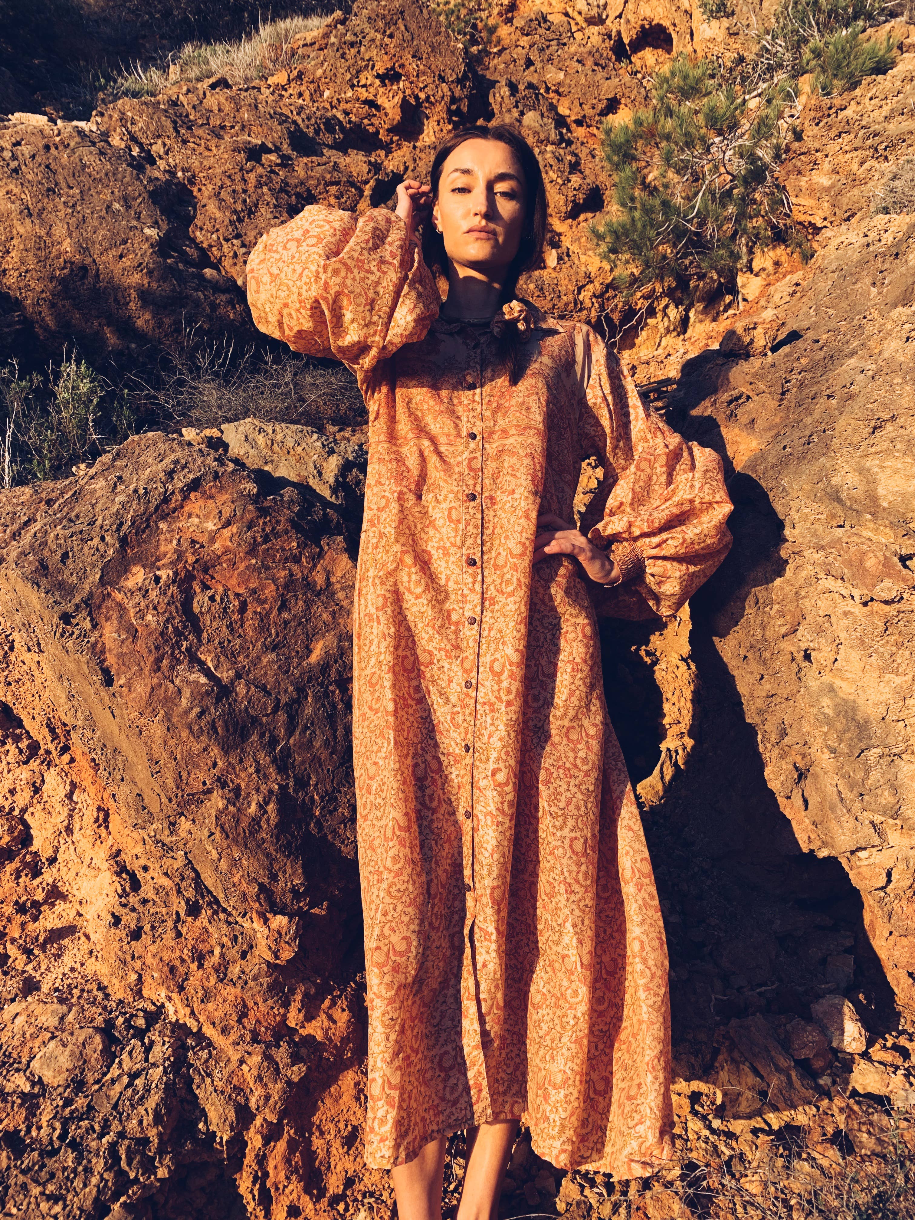 Vagabond Ibiza - Wholesale Dress - Women's - The Lenya Dress– Up-cycled Vintage Sari Dress 12