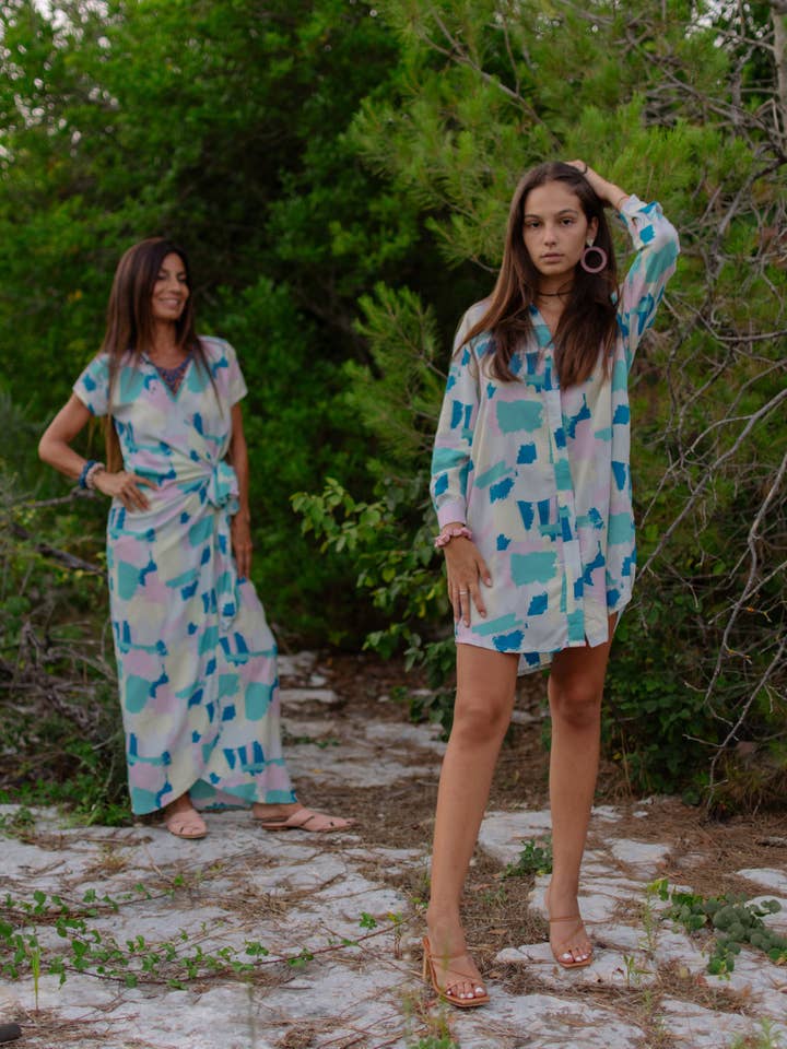 Bijondo - Venta al por mayor Vestido - Mujer - Vestido corto tipo camisa con bolsillos Enza3