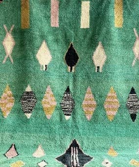 BohoVibeCraft – wholesale Matta – Grön Beni Ourain matta, ullmatta, Handgjorda marockanska mattor2