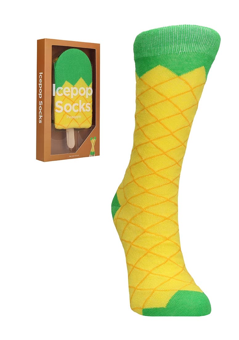 Ohno - Wholesale Socks - Unisex - Ohno Gift Items Funny Pineapple Ice Socks - Yellow1