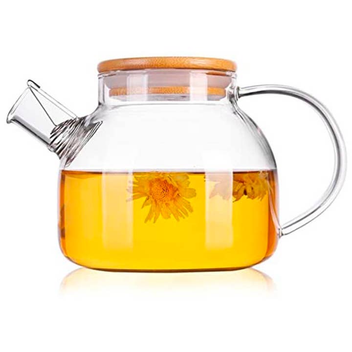 Tea soul - Wholesale Tea Pot - Glass teapot with filter and bamboo lid 1 liter1