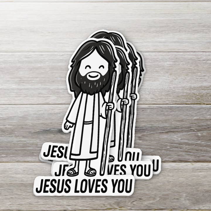 Jesus elsker dig opmuntrings-vinylklistermærke for engroshandel hos Ozark Sticker Company
