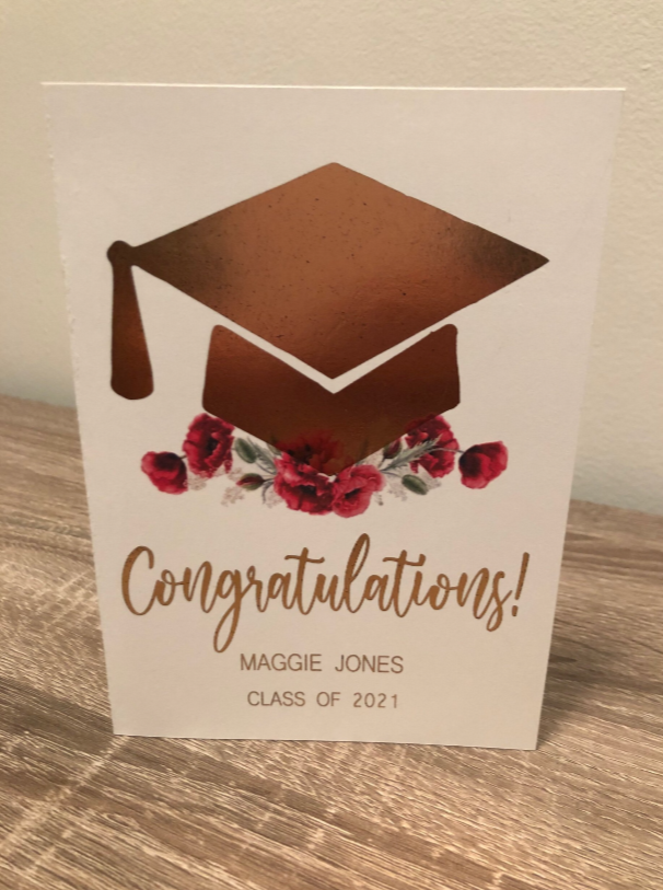 D. Johnson & Co Greetings - Wholesale Graduation Card - Floral Cap Grad Card4